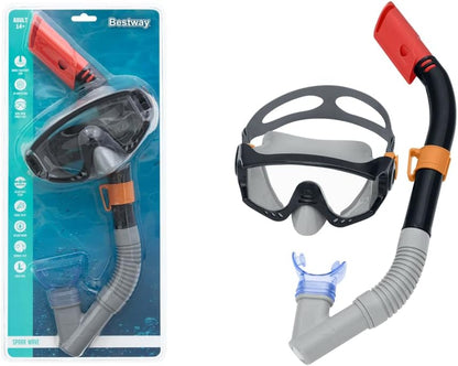 قناع غطس Bestway للبالغين، مزود بحماية من الأشعة فوق البنفسجية، مانع للتسرب، حزام قابل للتعديل، مجموعة Spark Wave - رقم: 24068