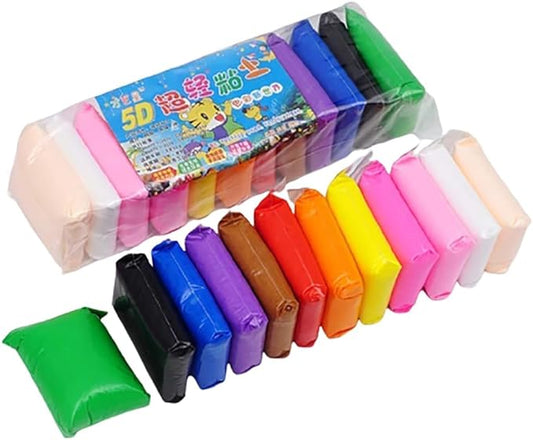 12 Colors Air Dry Magic Clay, Soft & Light DIY Clay with Sculpting Tools