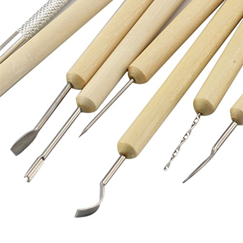 مجموعة أدوات نحت الطين من Keepsmiling، طقم سكاكين نحت الخشب، أدوات النحت - 11 قطعة - رقم: 0380