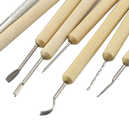 مجموعة أدوات نحت الطين من Keepsmiling، طقم سكاكين نحت الخشب، أدوات النحت - 11 قطعة - رقم: 0380