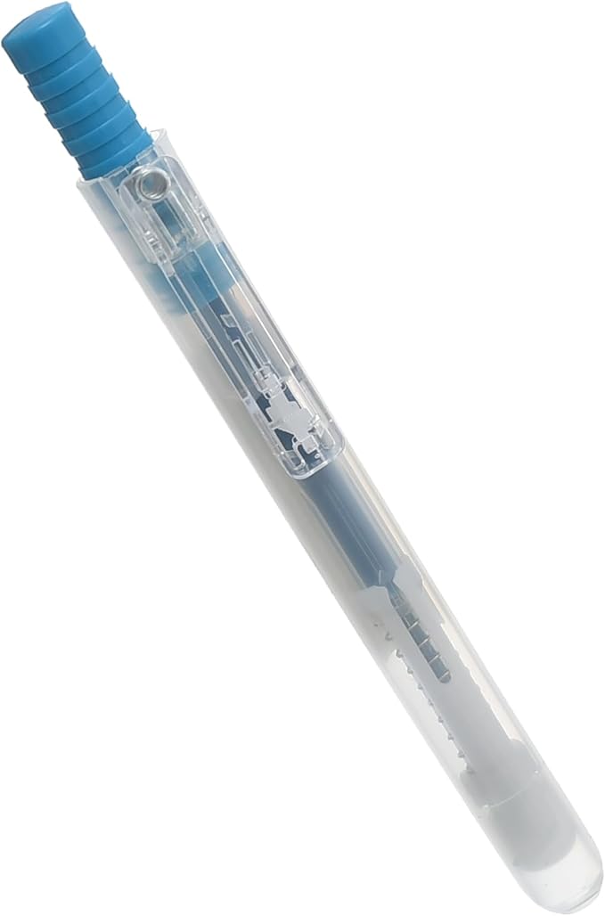 M&G Chenguang Retractable Highlighter Pen, Vibrant and Clear Highlighting, Chisel Tip - Blue - No:AHM27301