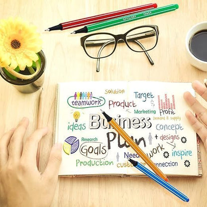 Sky Glory Better Fine 0.4 mm Pen, Set of 6 Colors - No:SG854