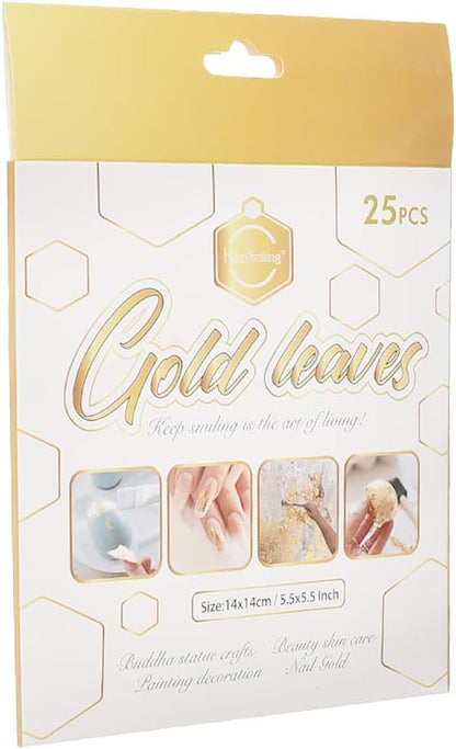 Keep Smiling Leaves Gold Foil Flakes for Resin - 25 sheets - No:SJB-0003G