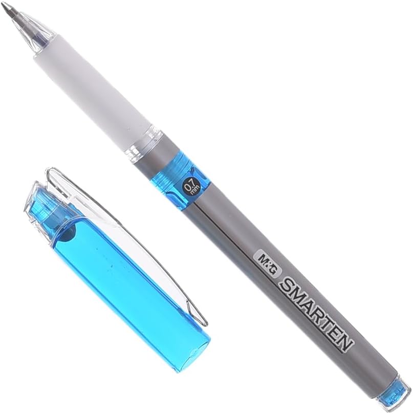 M&G Chenguang SMARTEN Ballpoint Pen 0.7mm – Smooth Blue Ink Writing Pen with Protective Cap - Blue or Black – 1 Pcs - No: AGP62571