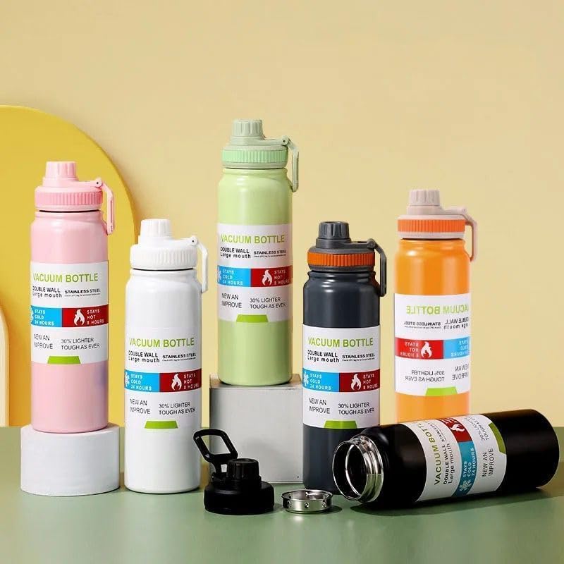 800ml Vacuum Insulated Stainless Steel Thermal Bottle, Leakproof, BPA Free, Hot/Cold Sports Water Bottle for Coffee, Tea, Travel