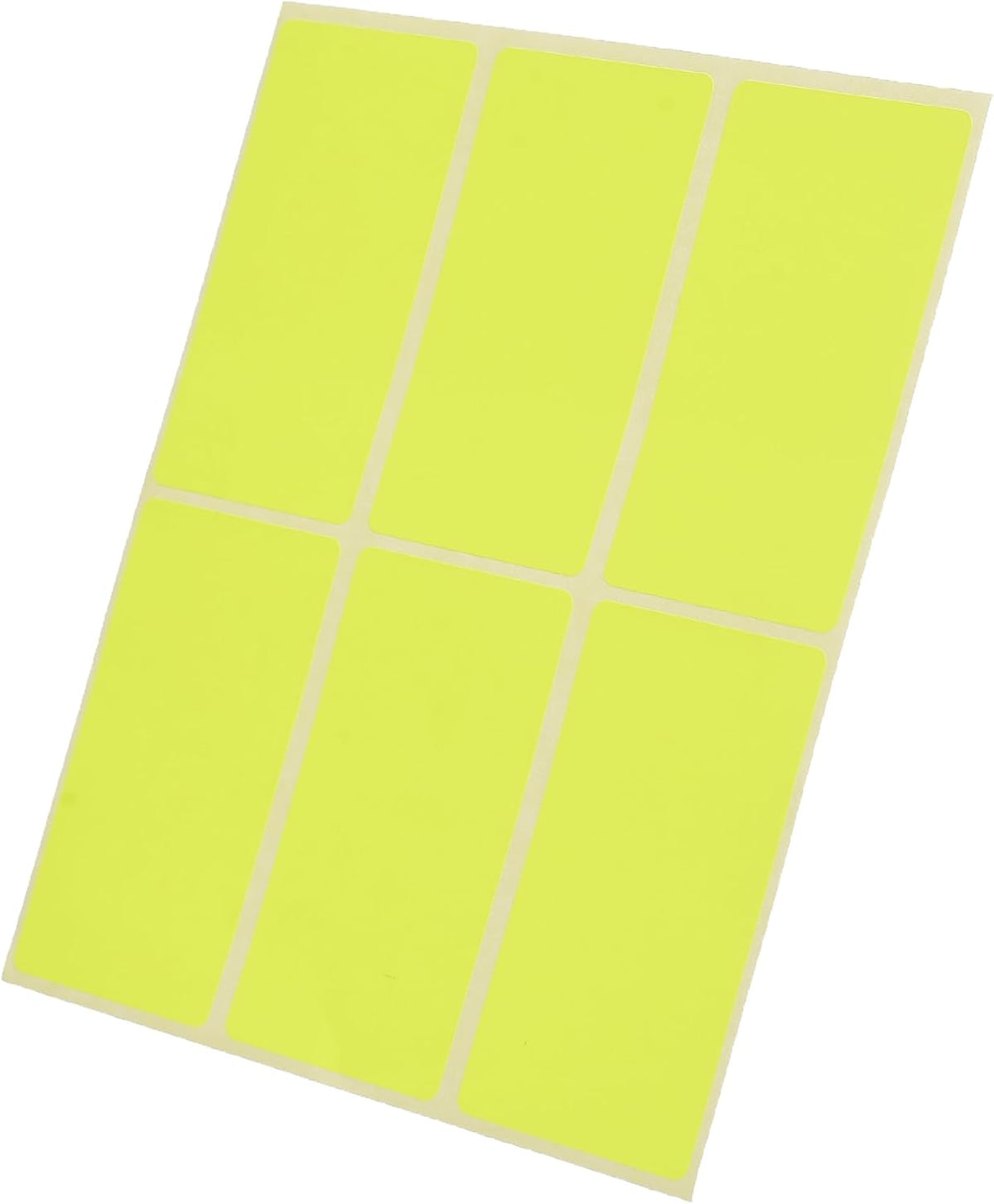 El Manar Large-Format Dynamic Adhesive Label Sticker, 43x80 mm With Premium Material - Yellow Fluorescent - 24 Labels - No: 0682