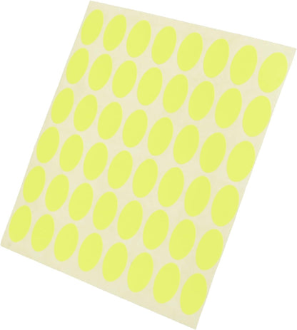 El Manar Striking Oval High-Impact Adhesive Label Sticker, 17x24 mm With Premium Material - 192 Labels - Yellow Fluorescent  - No: OV0646