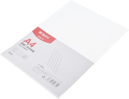M&G Chenguang A4 Transparent File Covers – 10 Pieces, Clear Plastic Document Sleeves for School, Office & Filing - No: ADM95187