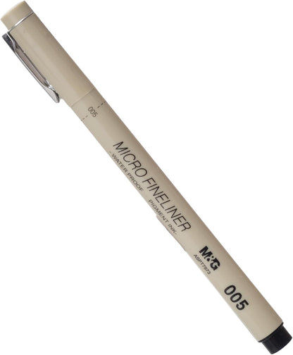 M&G Chenguang Micro Fineliner Pen, 5mm Fine Tip for Precise Drawing and Detailed Sketches, Black - 0.23mm - No: ASPT7973