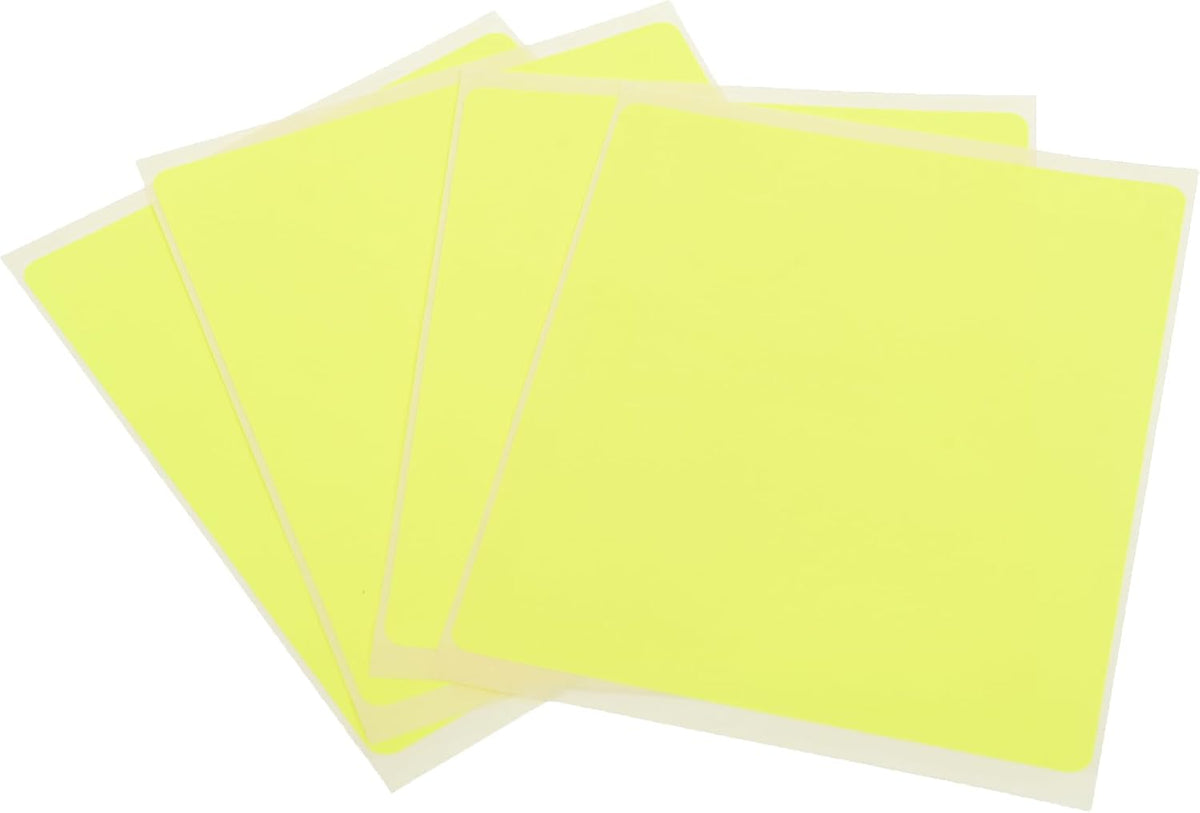 El Manar Large-Format High-Impact Adhesive Label Sticker, 130x155 mm With Premium Material - Yellow Fluorescent - 4 Labels - No: 0685