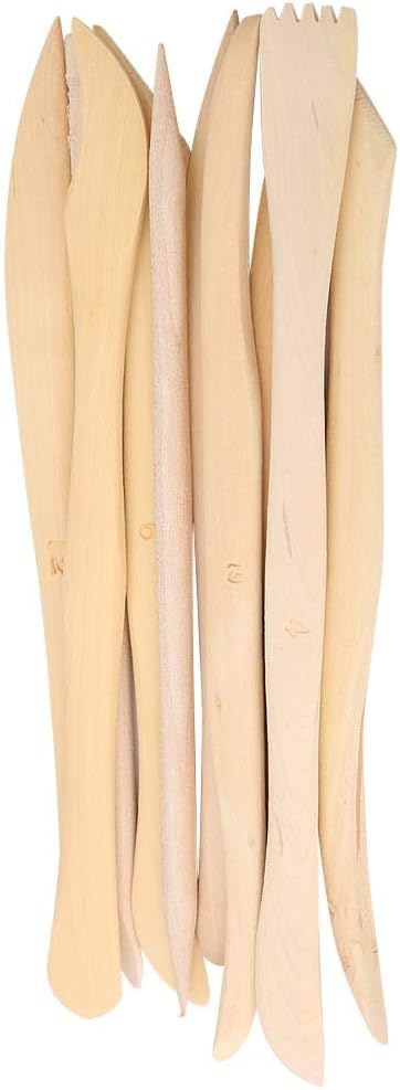 أدوات نحت وتشكيل الطين الخشبية - 10 قطع