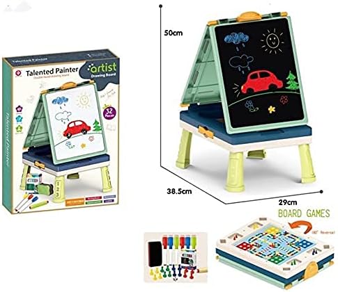 2 in 1 Multipurpose Talented Painter Double Faced Drawing Board with a Board Game - No:05018