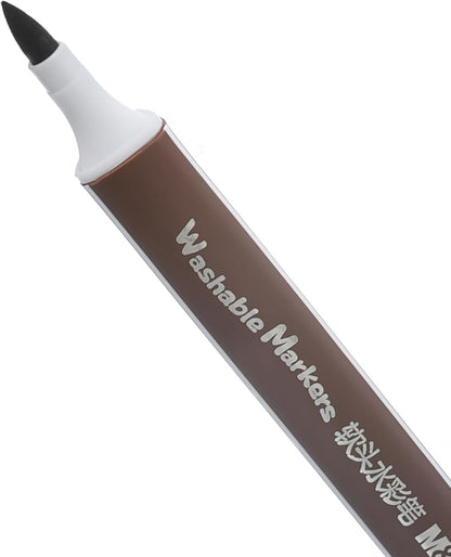 M&G Chenguang Food-Grade Water Color Pen Soft Brush Washable Creative and Flexible Art, Brush Tip, 18 Colors - No:ZCPN0384