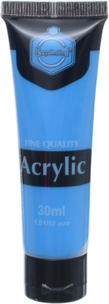 مجموعة ألوان أكريليك "حافظ على ابتسامتك" بستة ألوان فلورية، 30 مل لكل لون - رقم المنتج: F7356