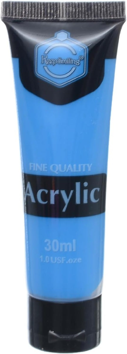 Keep Smiling Acrylic Set With 6 Fluorescent Colours, 30 Ml Each - NO: F7356