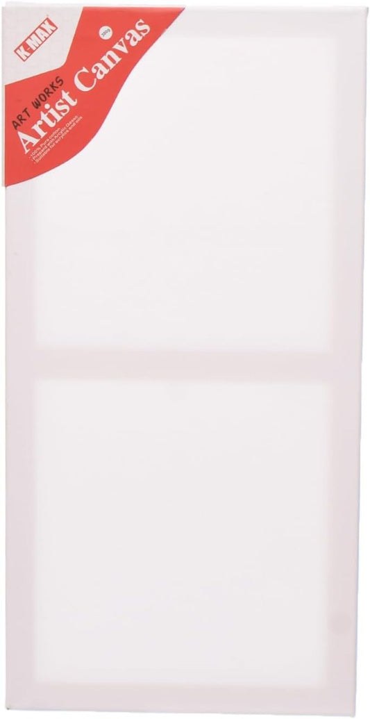 قماش فني مسطح من كي-ماكس، مقاس 30 × 60 سم، وزن 380 غرام، مناسب للألوان الأكريليكية والزيتية. 