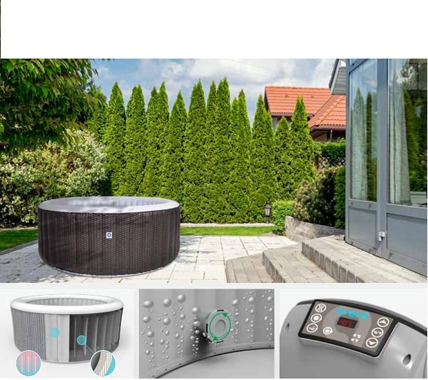 حوض استحمام ساخن قابل للنفخ من جيلونج أفينلي نايس سبا، مناسب لأربعة أشخاص، مزود بخاصية التدليك، قطر 175 سم × 70 سم - 17283EUV31