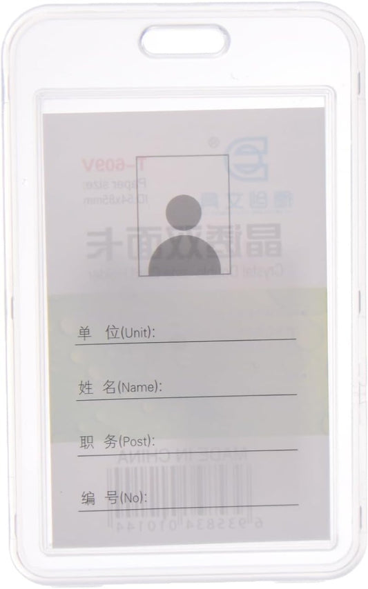 Premium Plastic Double Side Id Card Holder For Office/School - NO: 609V