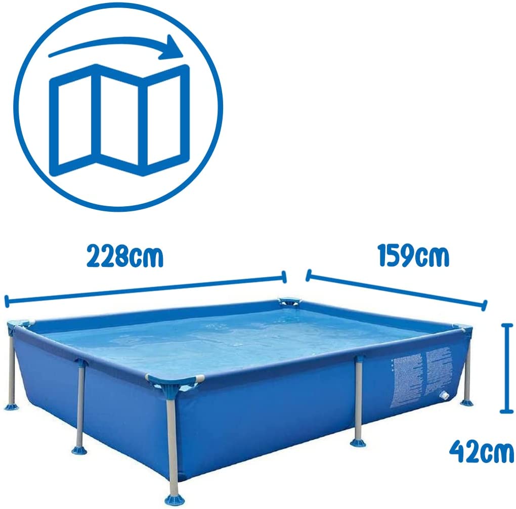 إطار مسبح جيلونج أفينلي فوق الأرض مستطيل الشكل مع فلتر، 258 × 179 × 66 سم - رقم: 17805EU