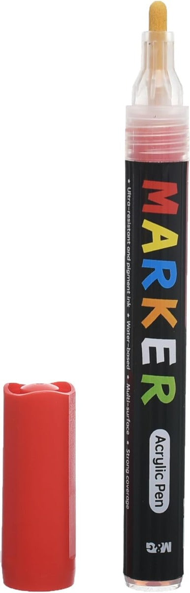 M&G Chenguang Acrylic Pen Set 6 Colors, Bold Art Creations, Fine Tip, Non-Toxic Ink , 2mm - No: APL976P3