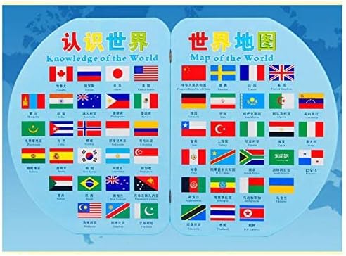 أحجية تركيب الصور الخشبية لخريطة العالم مع العلم - 47.5 × 29.5 سم