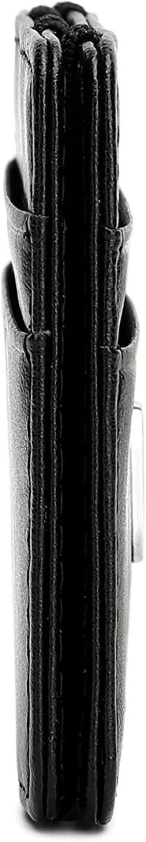 Rahala Men's Leather Bifold Cash Strap Cardholder Wallet (Black) - No:RA108