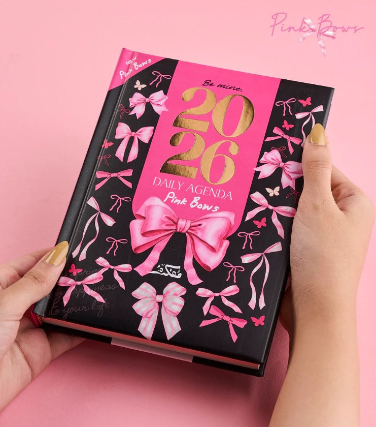 Mofakera Pink Bows Daily gift Calendar Agenda 2026 - A5