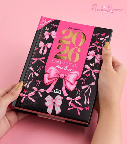Mofakera Pink Bows Daily gift Calendar Agenda 2026 - A5