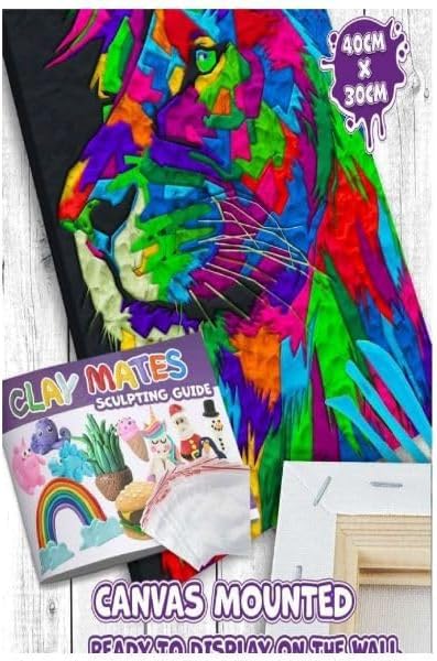 طقم تلوين أسد من طين سبلات بلانيت، الحجم: 30 سم × 30 سم 