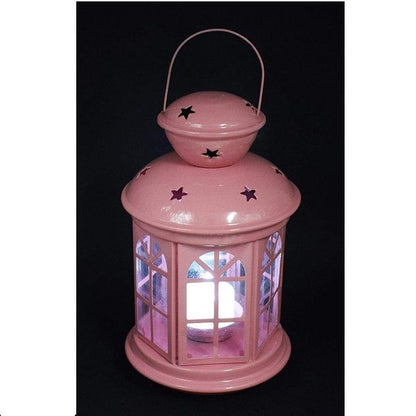 فانوس رمضاني معدني مزخرف بالزهور، 22 سم - متعدد الألوان