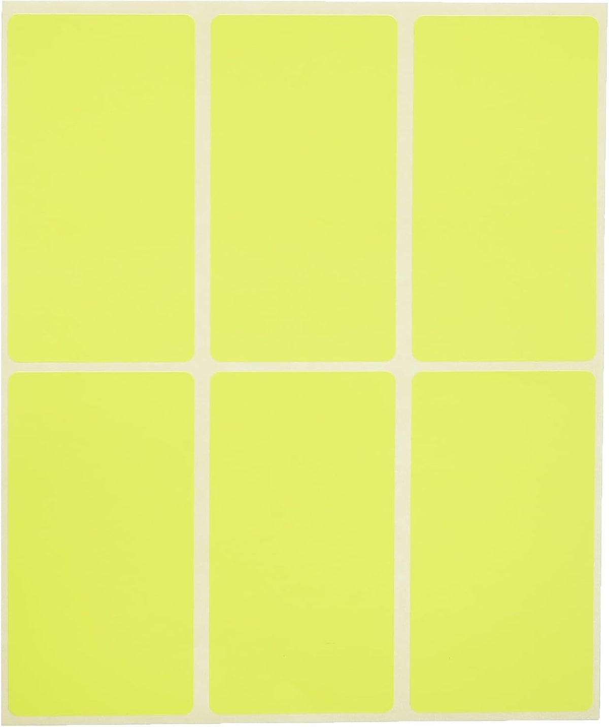 El Manar Large-Format Dynamic Adhesive Label Sticker, 43x80 mm With Premium Material - Yellow Fluorescent - 24 Labels - No: 0682