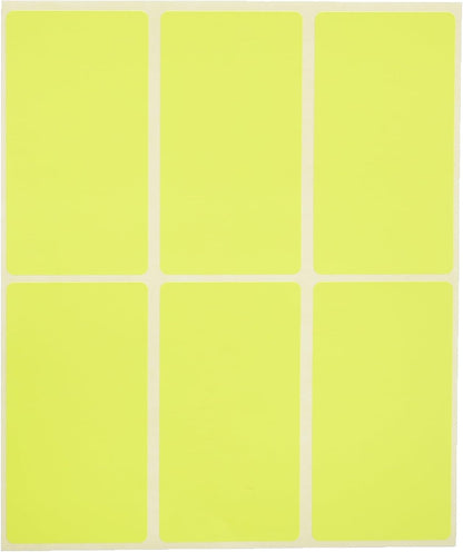 El Manar Large-Format Dynamic Adhesive Label Sticker, 43x80 mm With Premium Material - Yellow Fluorescent - 24 Labels - No: 0682