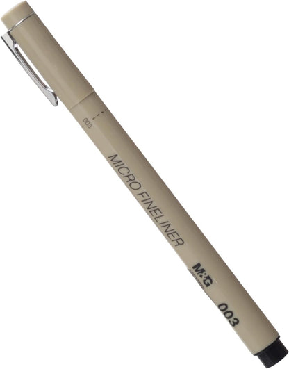 قلم M&amp;G Chenguang Micro Fineliner، طرف دقيق للغاية 0.03 مم لرسم فائق الدقة - أسود - رقم: ASPT7972
