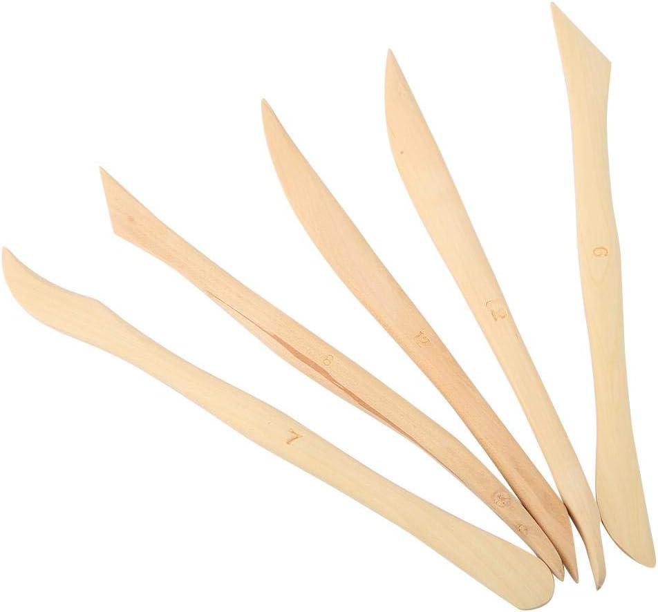 أدوات نحت وتشكيل الطين الخشبية - 10 قطع