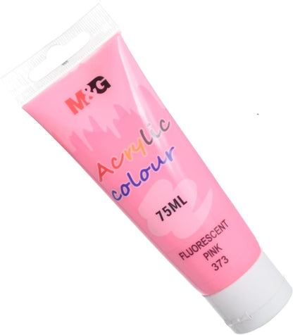 M&G Chenguang Acrylic Colour Tube, Bold Art Creation, 75ml - Fluorescent Pink (373) - No:APLN6598