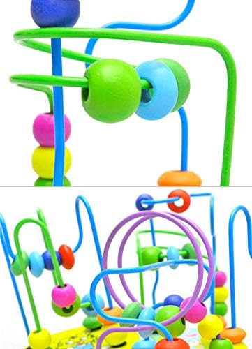 لعبة تعليمية صغيرة ملونة للأطفال، لعبة خشبية حول الخرز - قطعة واحدة