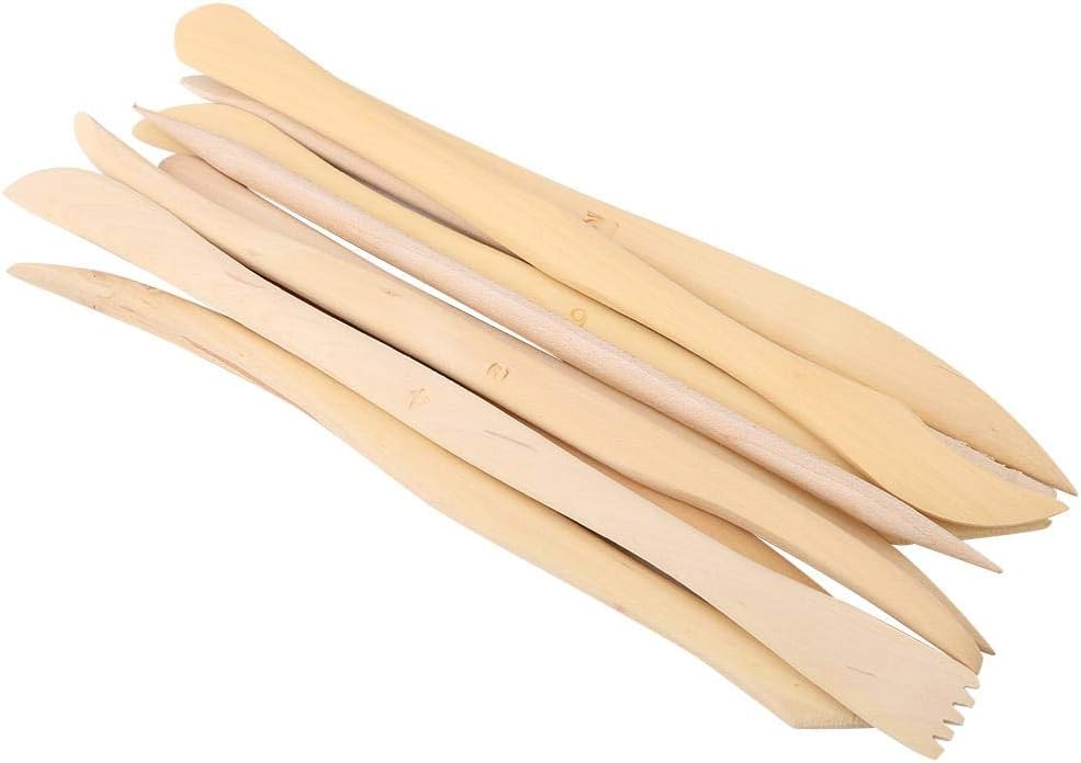 أدوات نحت وتشكيل الطين الخشبية - 10 قطع