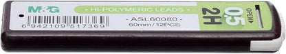 M&G Chenguang Hi-Polymeric pencil Leads, Fine Writing, 2H 0.5mm - No: ASL60080