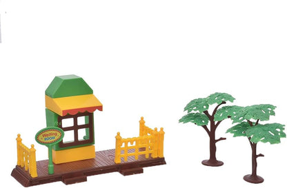 Assemble railcar with waiting room set of 17 pieces for kids - No:9991