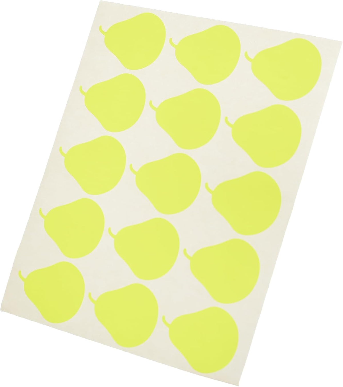 El Manar Delightful Pear-Shaped Adhesive Label Sticker, 31x41.5 mm With Premium Material - Yellow Fluorescent - 60 Labels - No: 0797