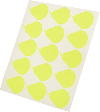 El Manar Delightful Pear-Shaped Adhesive Label Sticker, 31x41.5 mm With Premium Material - Yellow Fluorescent - 60 Labels - No: 0797