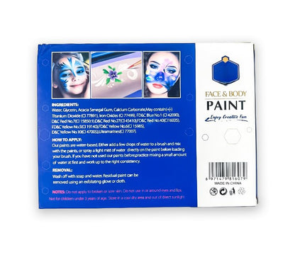KeepSmiling Face & Body Paint Set – 15 Water-Based Colors with Brush | Non-Toxic Face Painting Kit - No: 1502