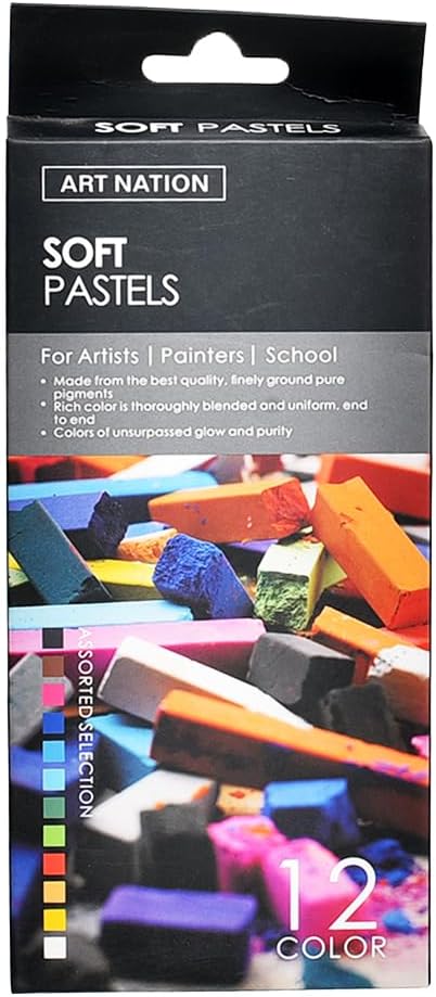 مجموعة ألوان باستيل ناعمة من آرت نيشن، ١٢ قطعة، مصنوعة من مواد متينة - رقم المنتج: SOP1210RC