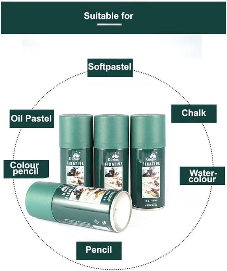 Kuelox pastel/charcoal & pencil drawings fixative (180ml) for pinting, drawing