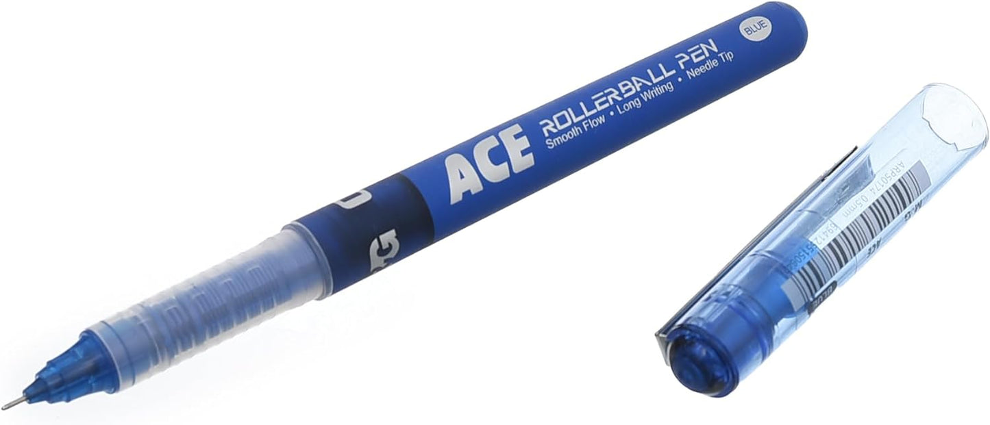 قلم حبر جاف M&amp;G Chenguang ACE، كتابة فائقة الدقة والسلاسة، 0.05 مم - أزرق - قطعة واحدة - رقم المنتج: ARP50174