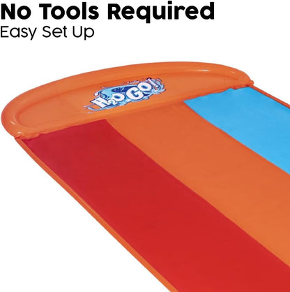 Bestway H2o-go tsunami splash ramp slide, 16ft inflatable water slide for garden slip and slide water slide for kids - 4.88 m - No: 52479