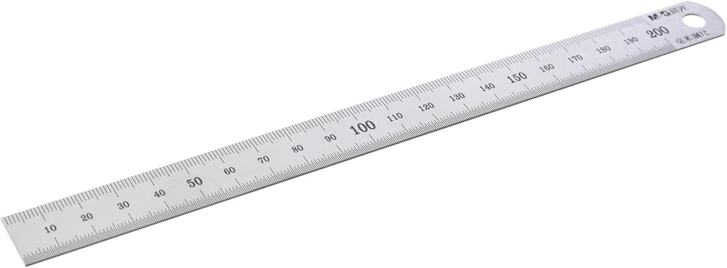 مسطرة M&amp;G Chenguang المصنوعة من الفولاذ المقاوم للصدأ، 20 سم للقياسات الدقيقة، رقم المنتج: ARL96119