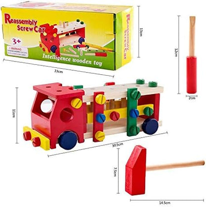 Reassembly Screw Car Wooden Toy Set