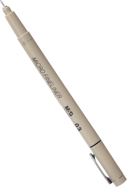 M&G Chenguang Micro Fineliner Pen, 3mm Fine Tip for Precise Drawing and Detailed Sketches, Black - 0.38mm - No: ASPT7975