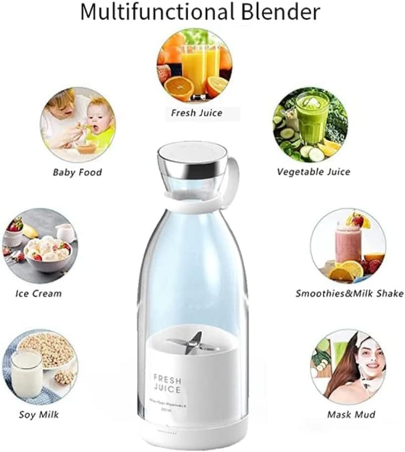 Mini usb rechargeable, Portable Travel Blender for Smoothies, 380ml - No:A579